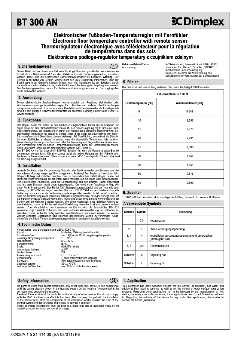 Image de la première page du manuel de l'appareil BT 300 AN