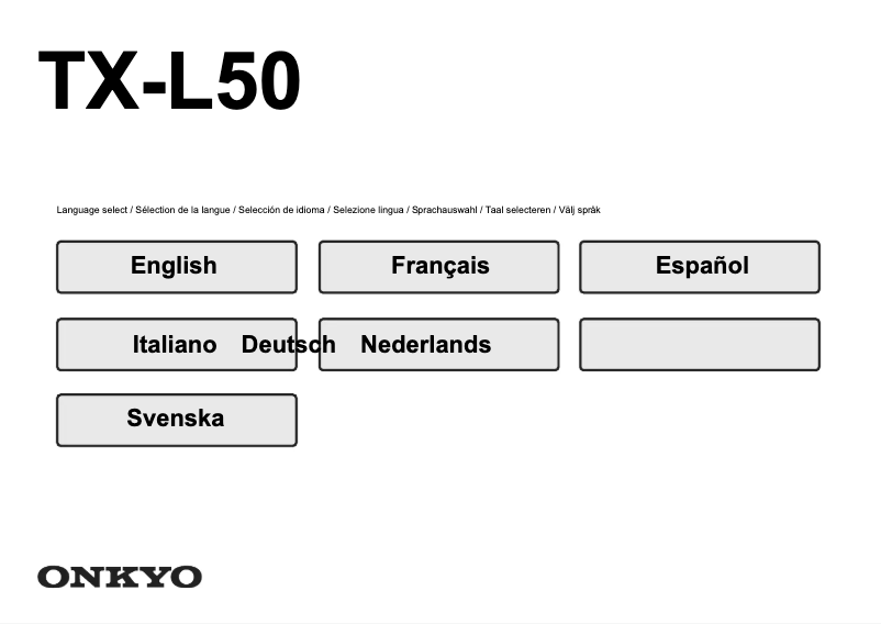 Page n°1 - Manuel utilisateur Onkyo TX-L50