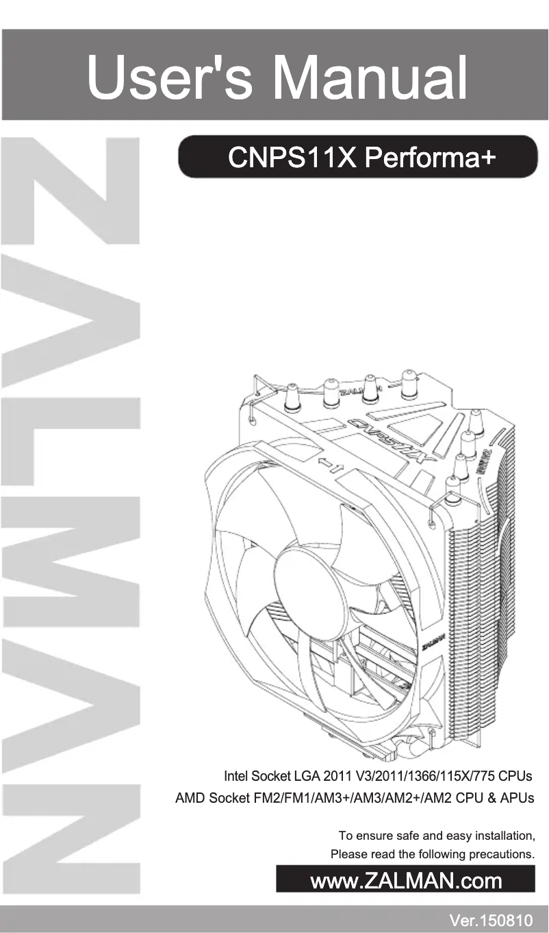 Page n°1 - Manuel utilisateur Zalman CNPS11X Performa+