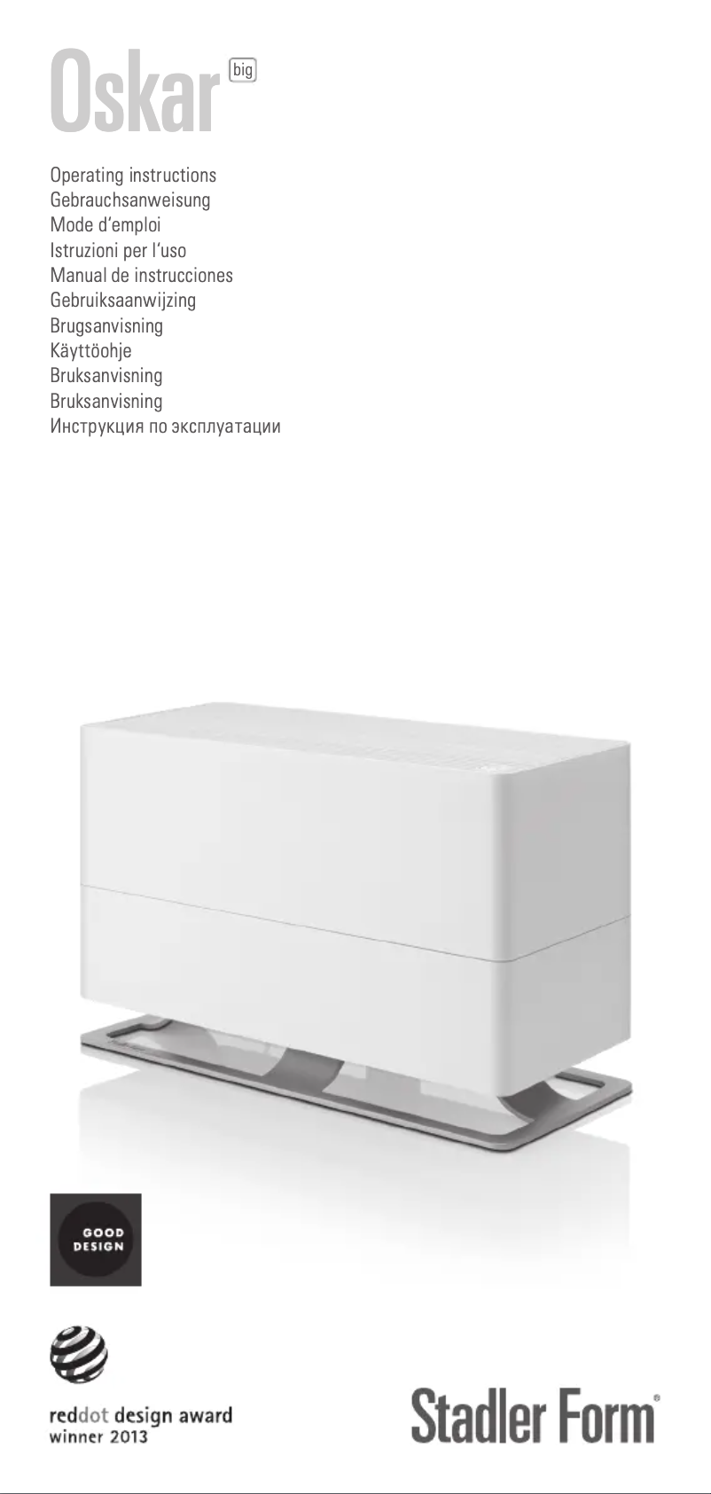 Page 1 de la notice Manuel utilisateur Stadler Form Oskar Big