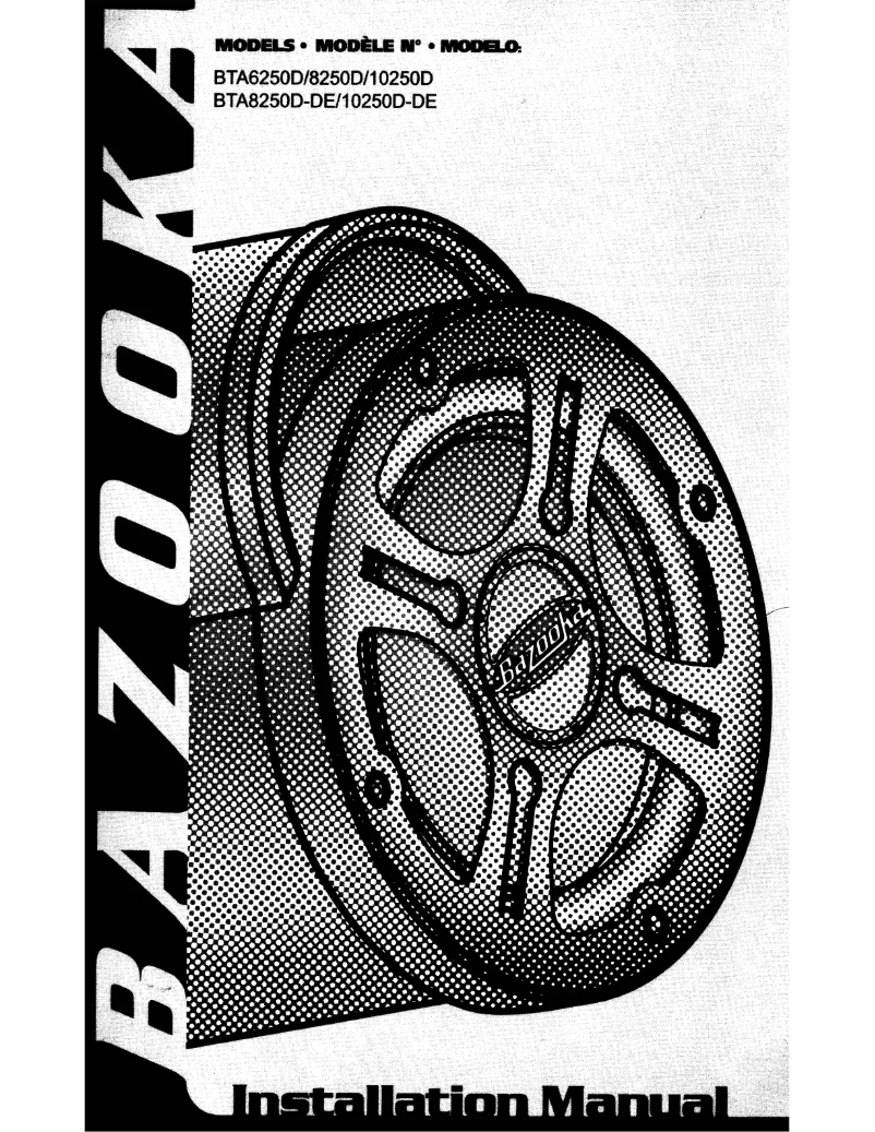 Page n°1 - Manuel utilisateur Bazooka BTA10250D