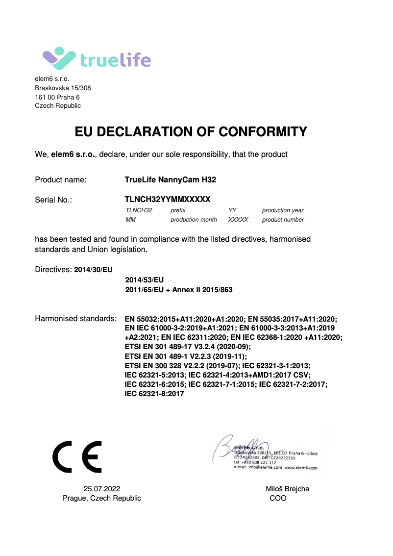 Page 1 de la notice Manuel utilisateur TrueLife NannyCam H32