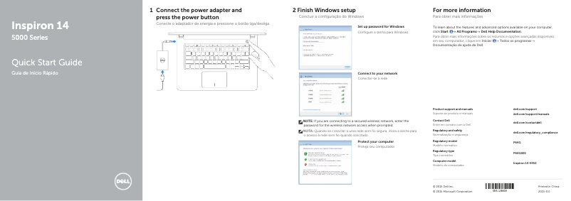 Image de la première page du manuel de l'appareil Inspiron 5452