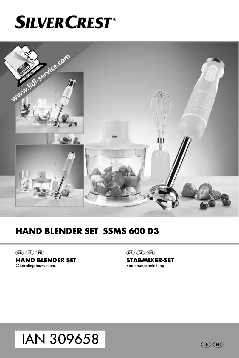 Page n°1 - Manuel utilisateur SilverCrest SSMS 600 D3