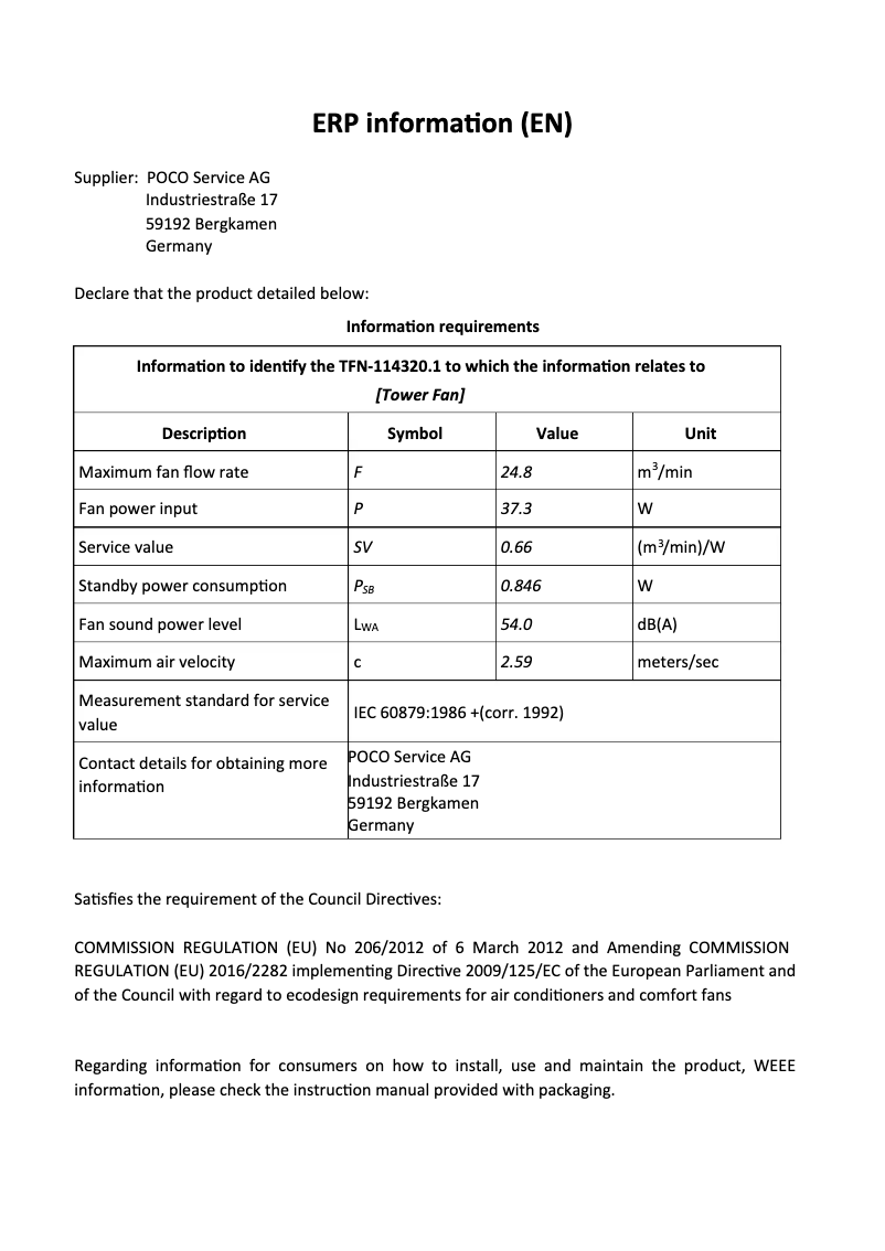 Image de la première page du manuel de l'appareil TFN-114320.1