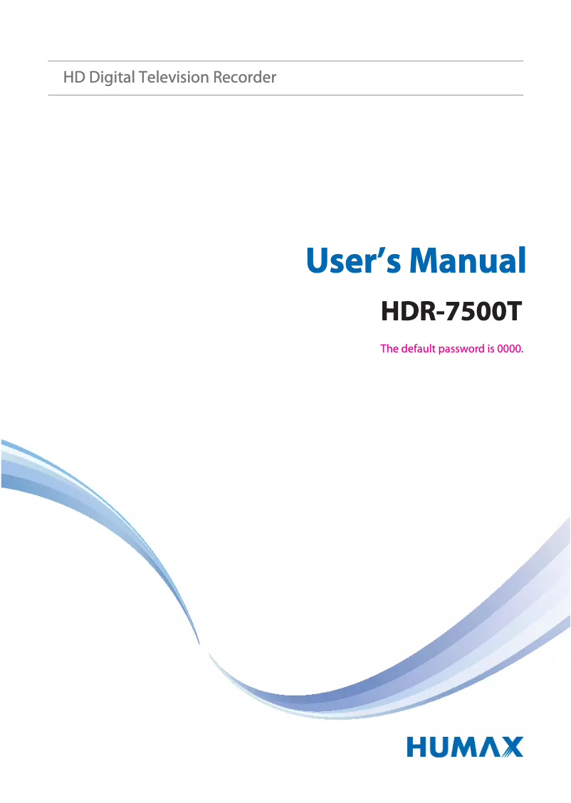 Image de la première page du manuel de l'appareil HDR-7500T