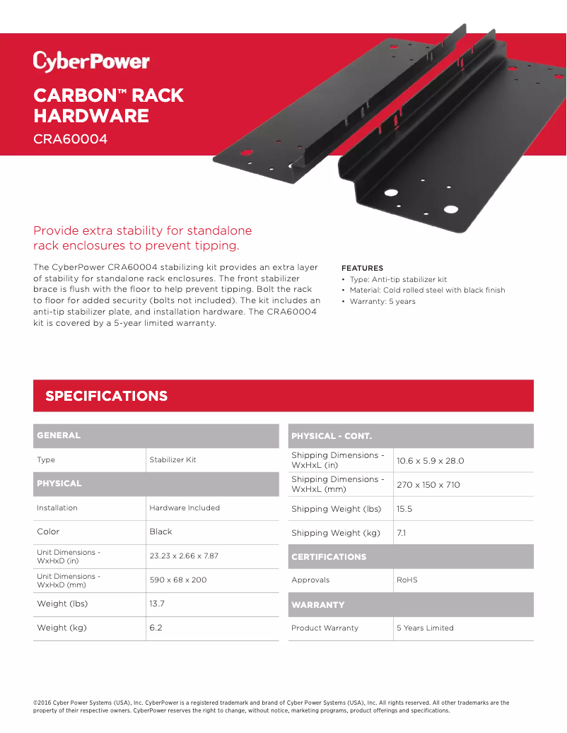 Page n°1 - Fiche technique CyberPower CRA60004