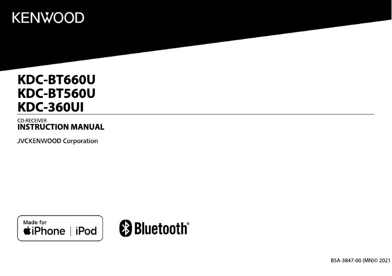 Page n°1 - Manuel utilisateur Kenwood KDC-360UI