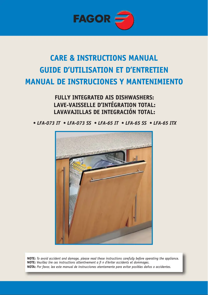 Page 1 de la notice Manuel utilisateur Fagor LFA-073 SS