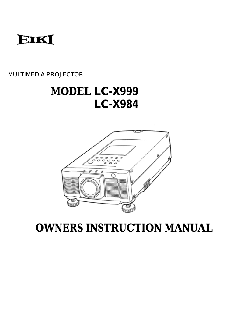 Page 1 de la notice Manuel utilisateur EIKI LC-X999