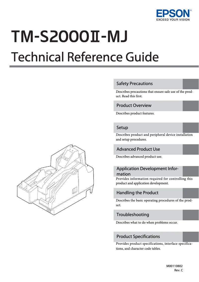 Page 1 of the manual User Manual Epson TM-S2000II-MJ