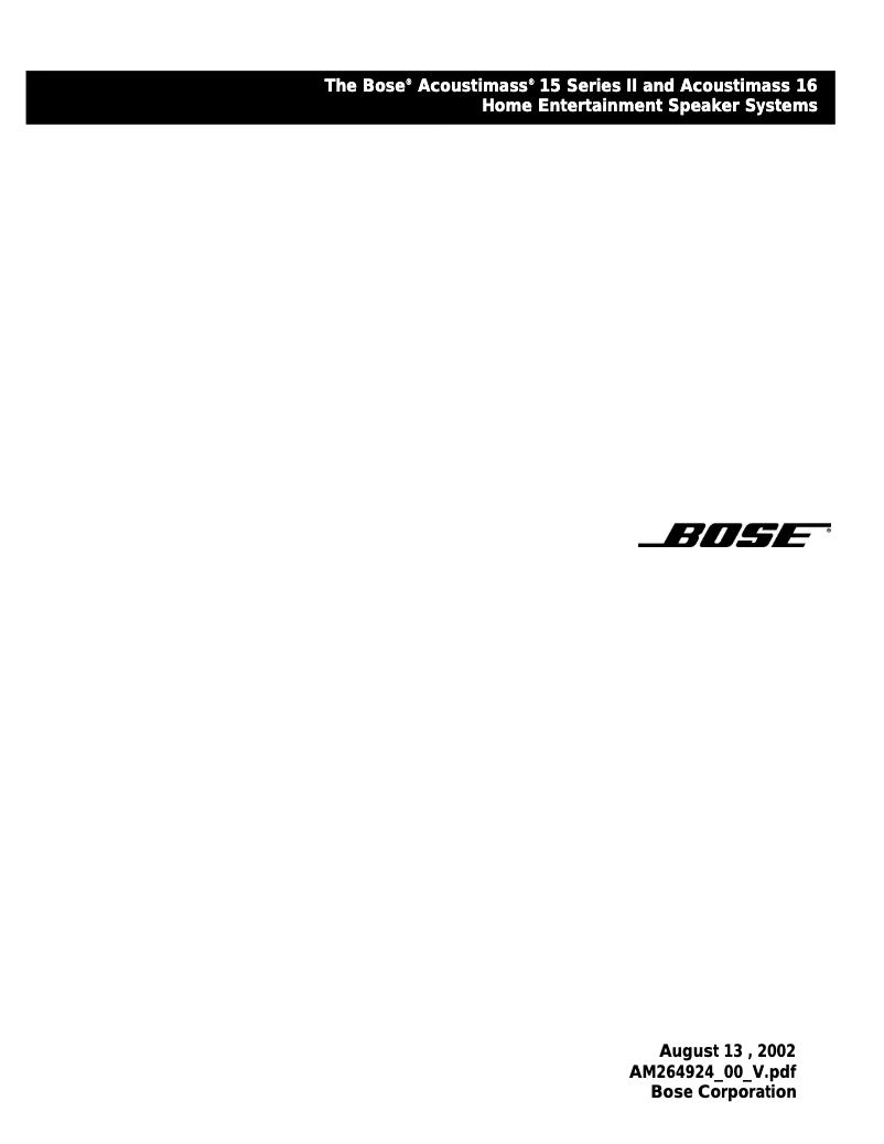 Page 1 de la notice Manuel utilisateur Bose Acoustimass 15 ii