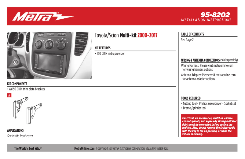 Page n°1 - Mode d'emploi Metra 95-8202
