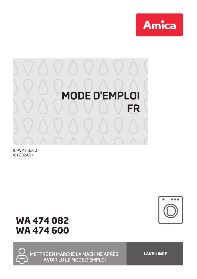 Image de la première page du manuel de l'appareil WA 474 600