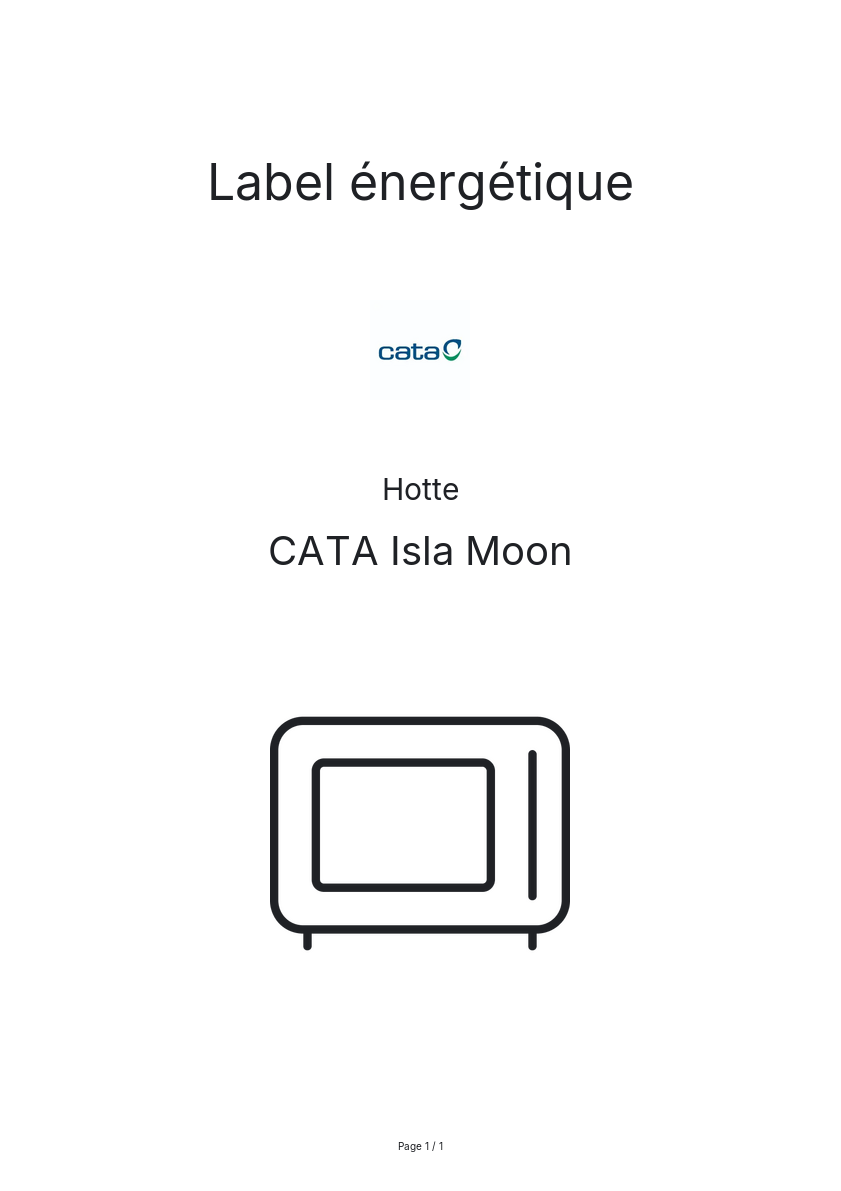 Page n°1 - Label énergétique CATA Isla Moon