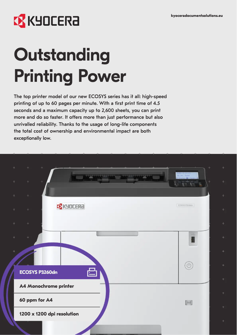 Image de la première page du manuel de l'appareil ECOSYS P3260dn