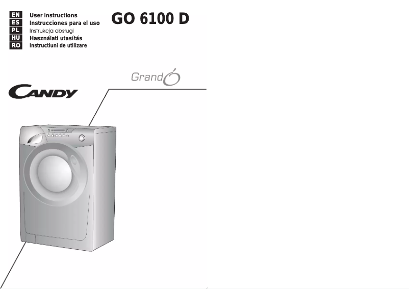 Page 1 de la notice Manuel utilisateur Candy GO 6100 D-16S