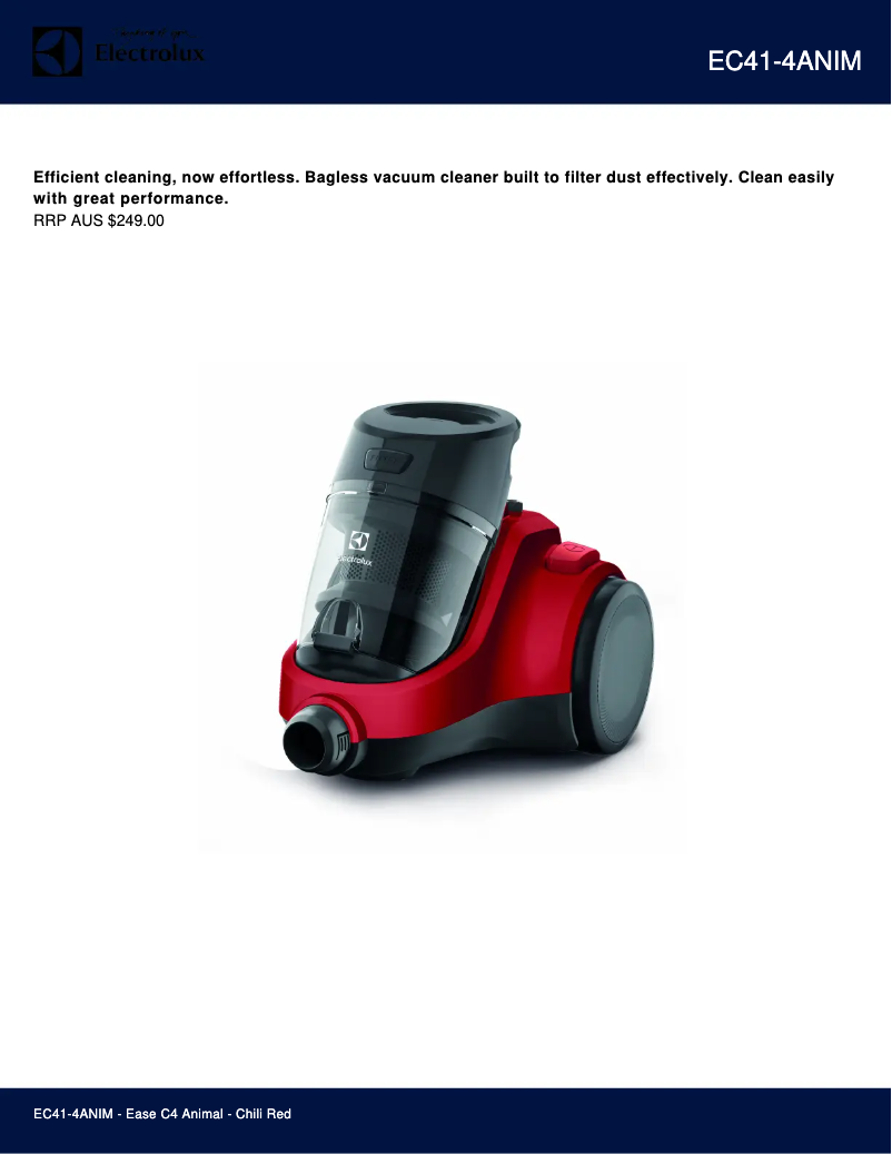 Page 1 de la notice Manuel utilisateur Electrolux Ease C4 Animal