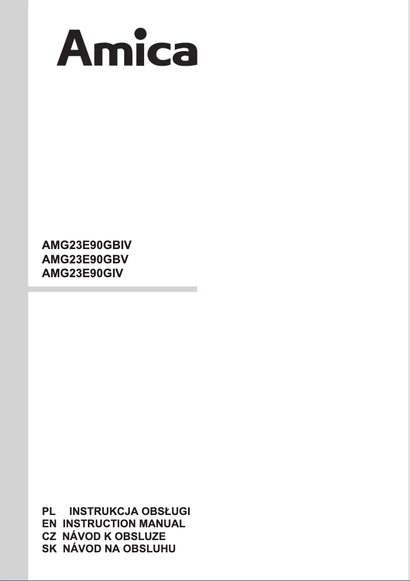 Page n°1 - Manuel utilisateur Amica AMG23E90GBIV