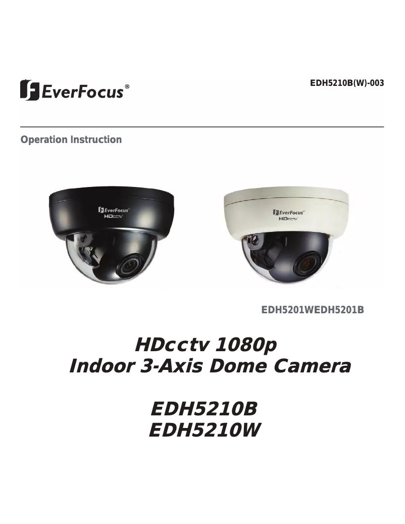 Page n°1 - Manuel utilisateur EverFocus EDH5210