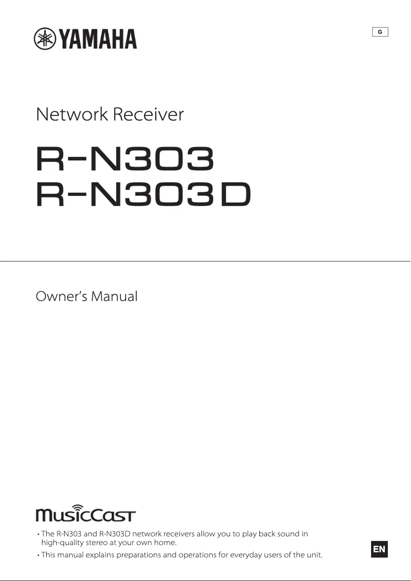 Page 1 de la notice Manuel utilisateur Yamaha MusicCast R-N303D