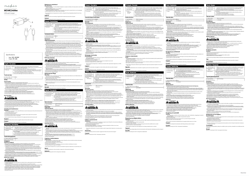 Page 1 de la notice Manuel utilisateur Nedis WCHAC240AWT