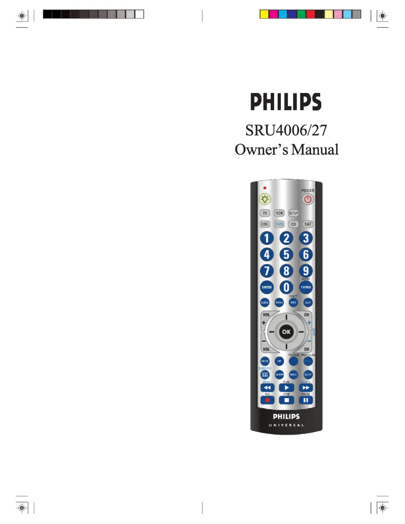 Page n°1 - Manuel utilisateur Philips SRU4006