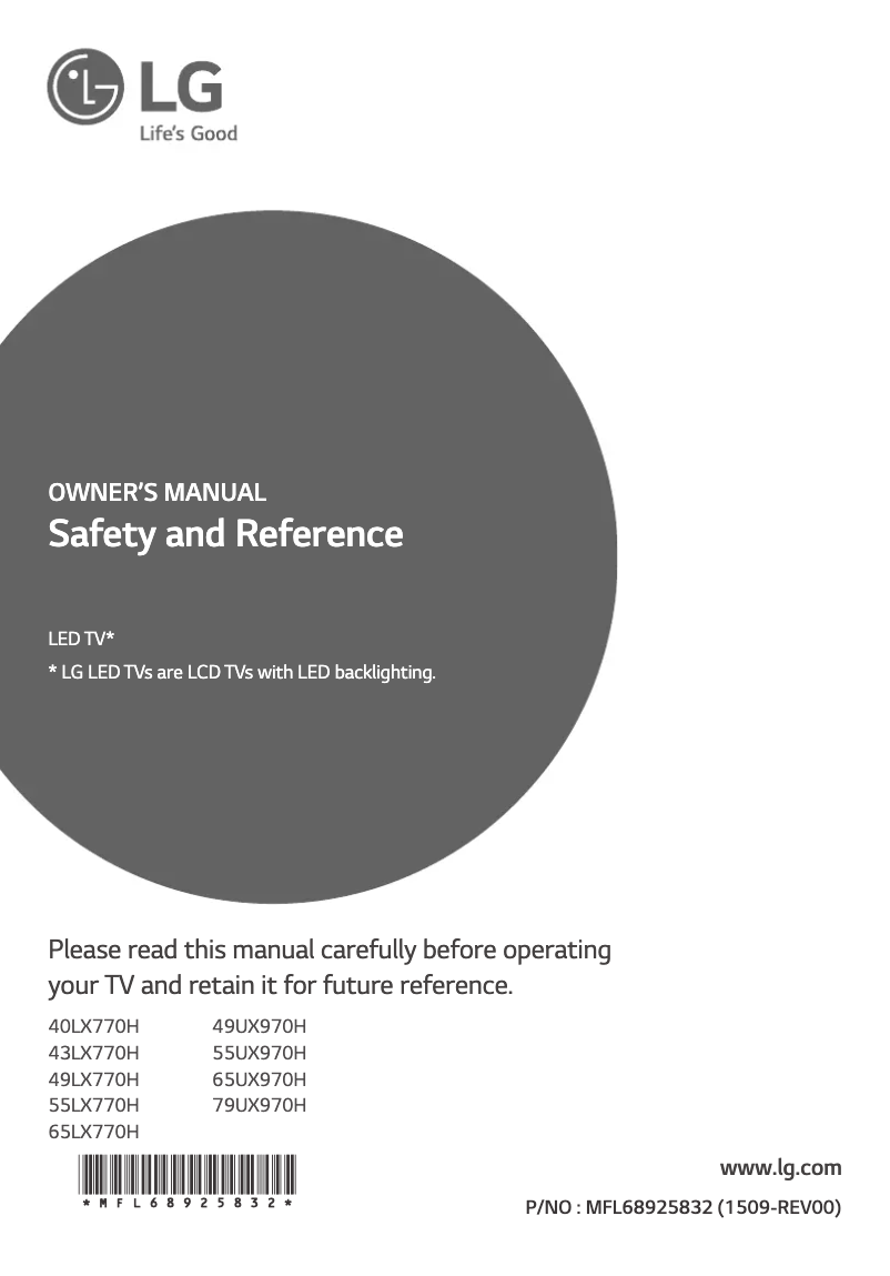 Page n°1 - Manuel utilisateur LG 55LX770H