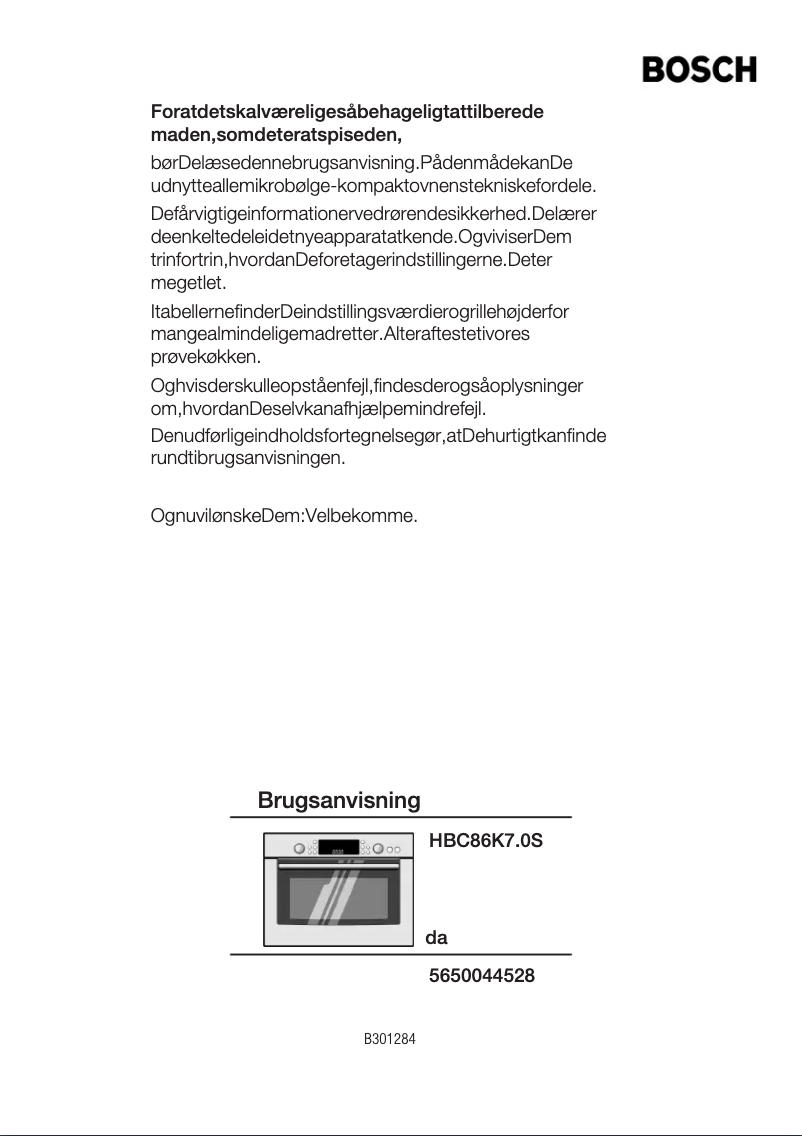 Page 1 of the manual User Manual Bosch HBC86K750S