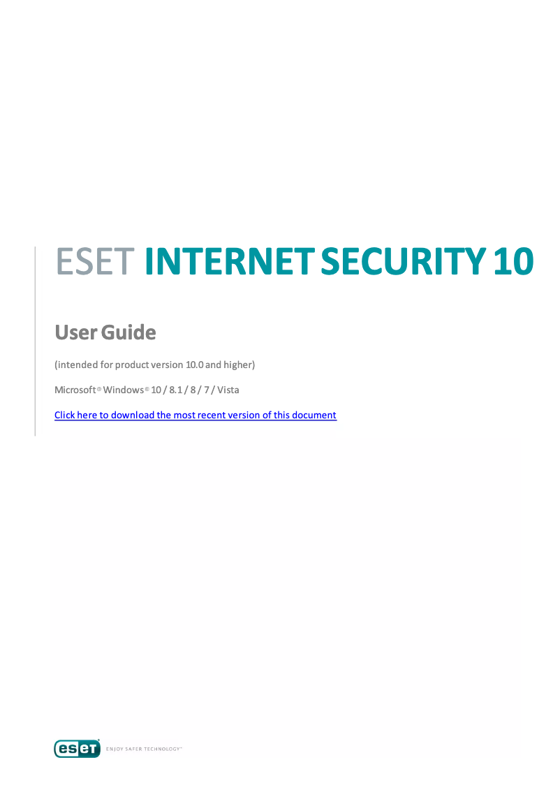 Page 1 de la notice Manuel utilisateur ESET Internet Security 2017
