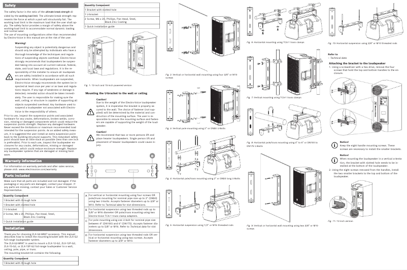 Image de la première page du manuel de l'appareil ZLX-G2-BRKT