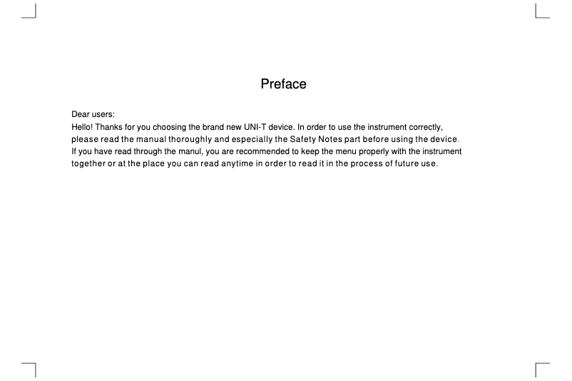 Page n°1 - Manuel utilisateur Uni-T UTD1025CL