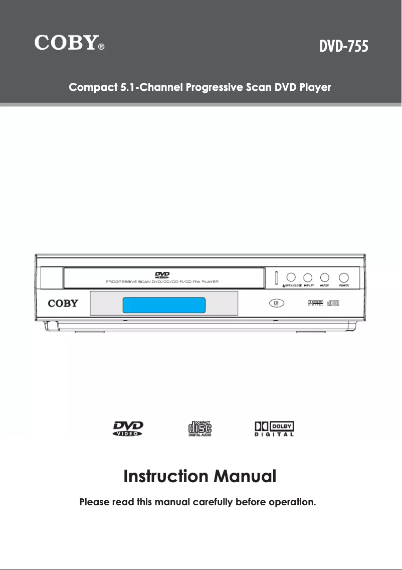 Page 1 de la notice Manuel utilisateur Coby DVD-755