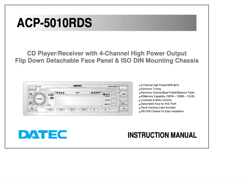 Page n°1 - Manuel utilisateur Daewoo ACP-5010