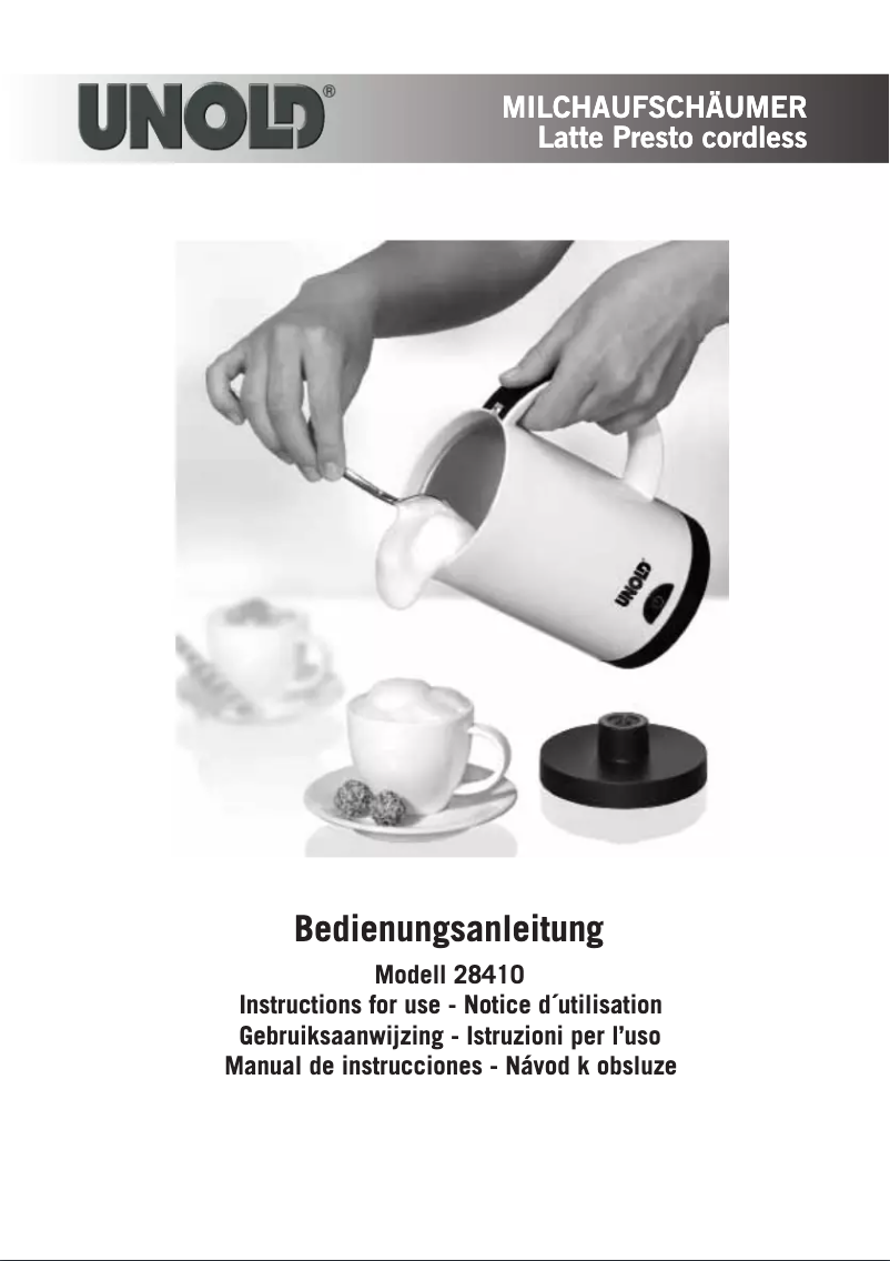 Image de la première page du manuel de l'appareil Latte Presto 28410