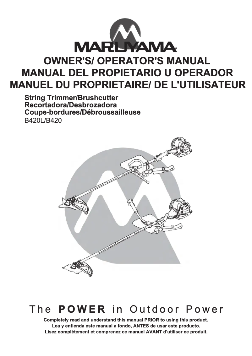 Image de la première page du manuel de l'appareil B420L