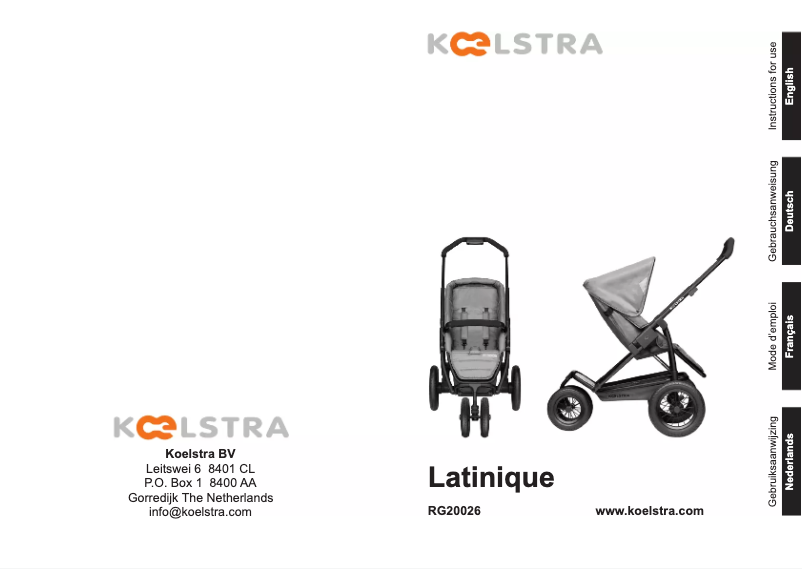 Page 1 of the manual User Manual Koelstra Latinique T1