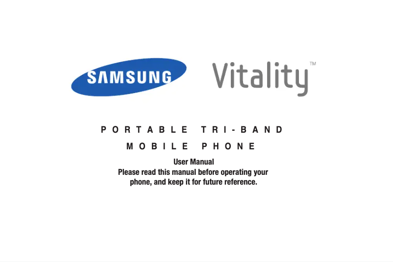 Page 1 de la notice Manuel utilisateur Samsung Vitality