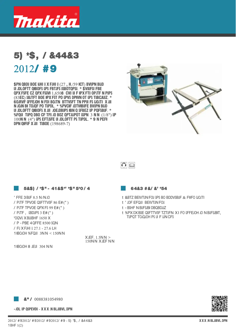 Image de la première page du manuel de l'appareil 2012NBX