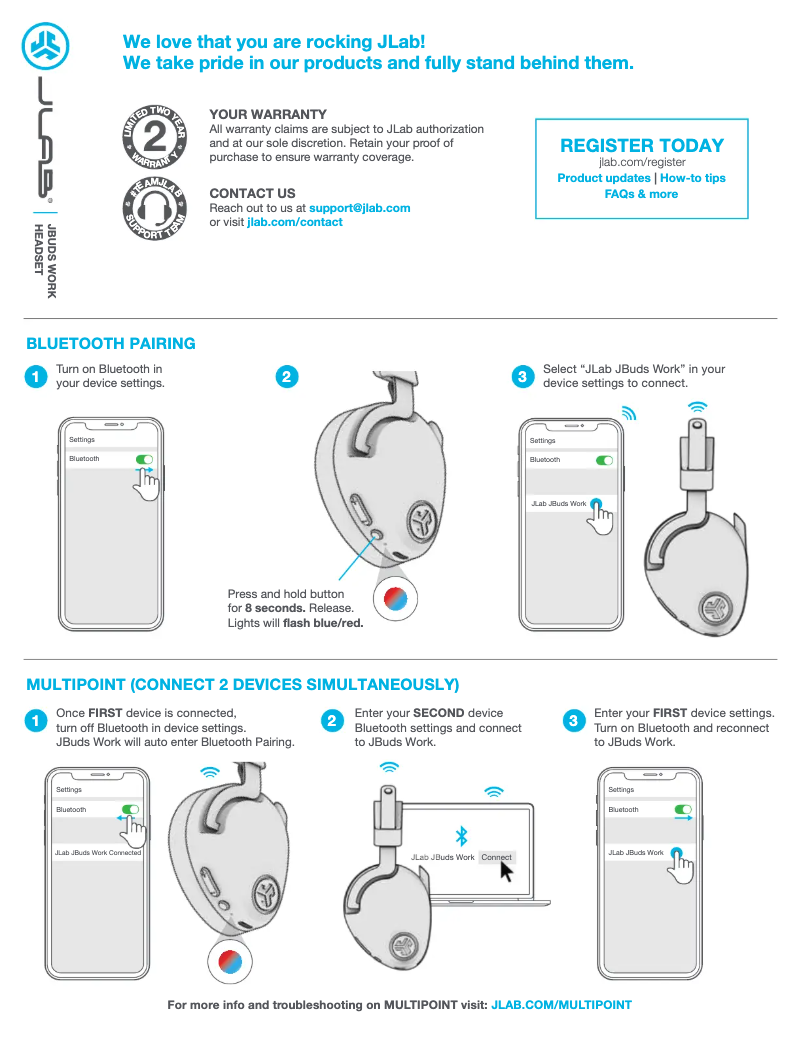 Image de la première page du manuel de l'appareil JBuds Work Wireless