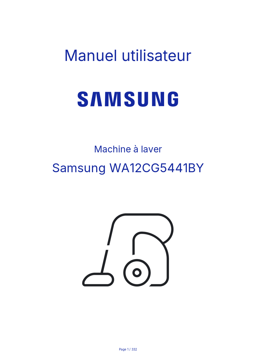 Page n°1 - Manuel utilisateur Samsung WA12CG5441BY