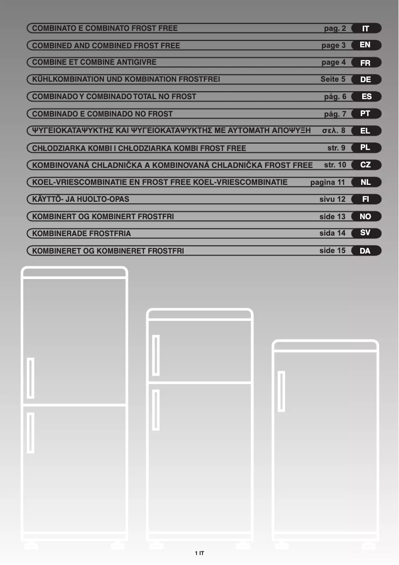 Page 1 de la notice Manuel utilisateur Candy FRCFMF266A