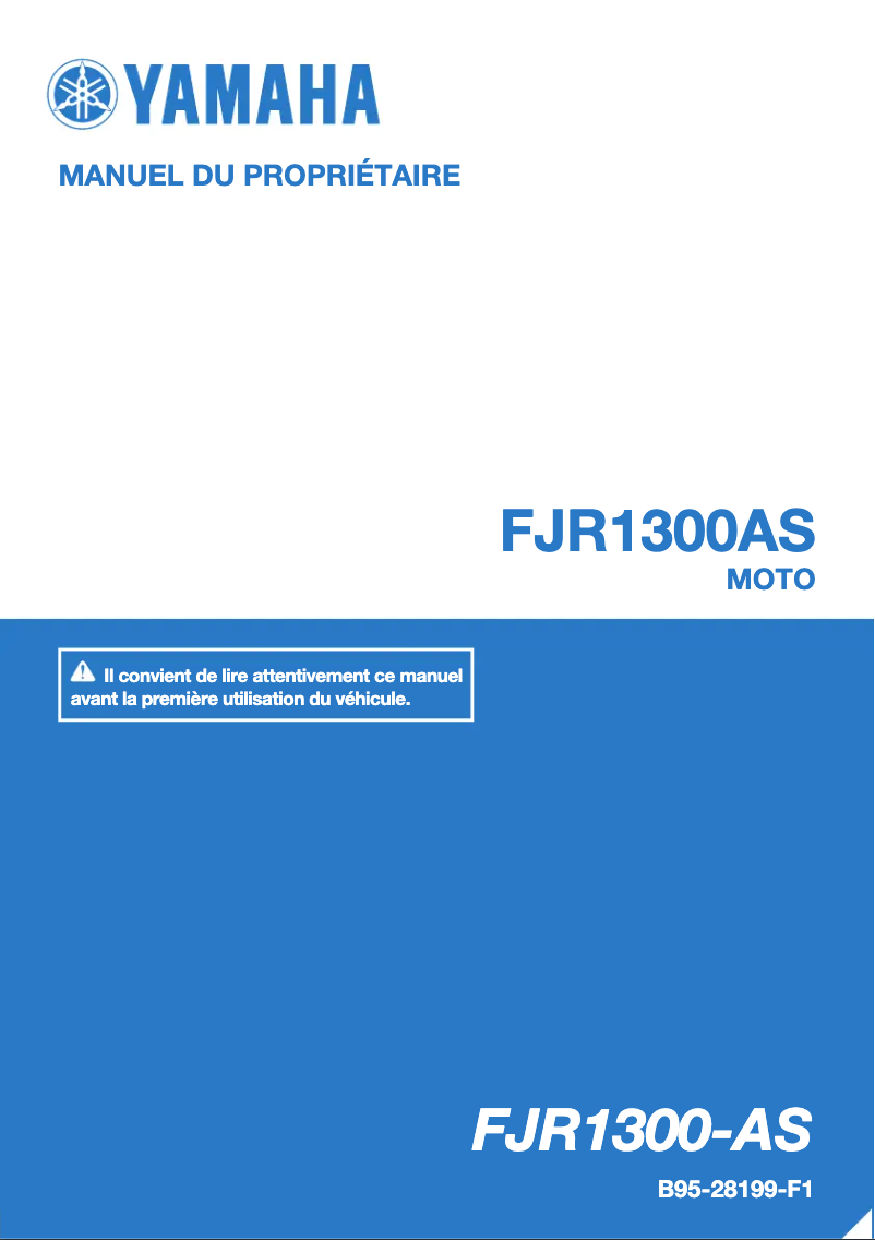 Page 1 de la notice Manuel utilisateur Yamaha FJR1300AS (2018)