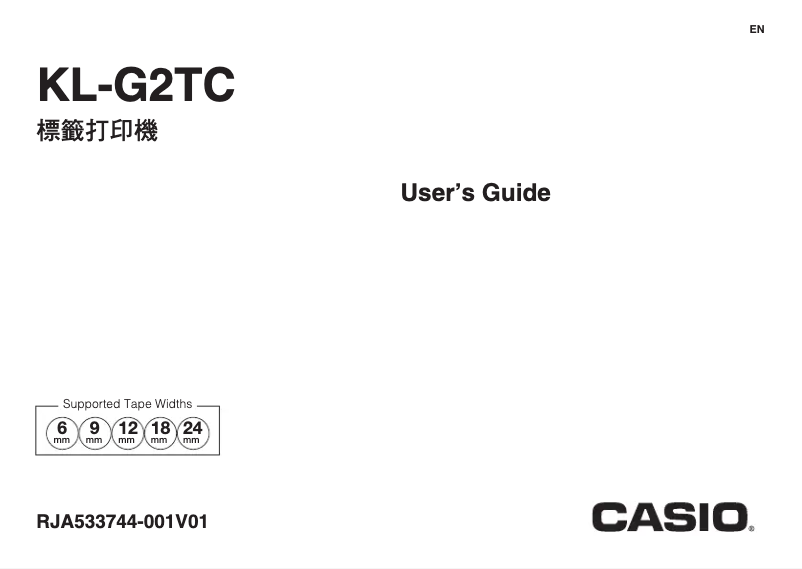 Page n°1 - Manuel utilisateur Casio KL-G2TC