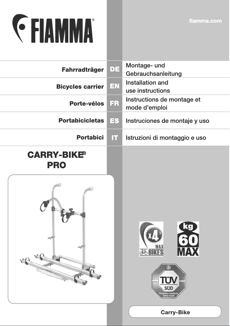 Page n°1 - Manuel utilisateur Fiamma Carry-Bike Pro