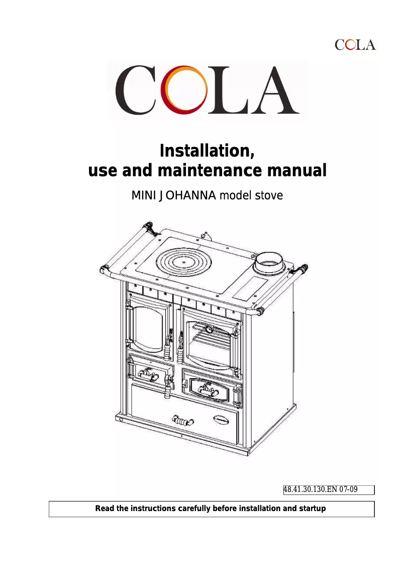 Page n°1 - Manuel utilisateur Cola Mini Johanna Ceramic