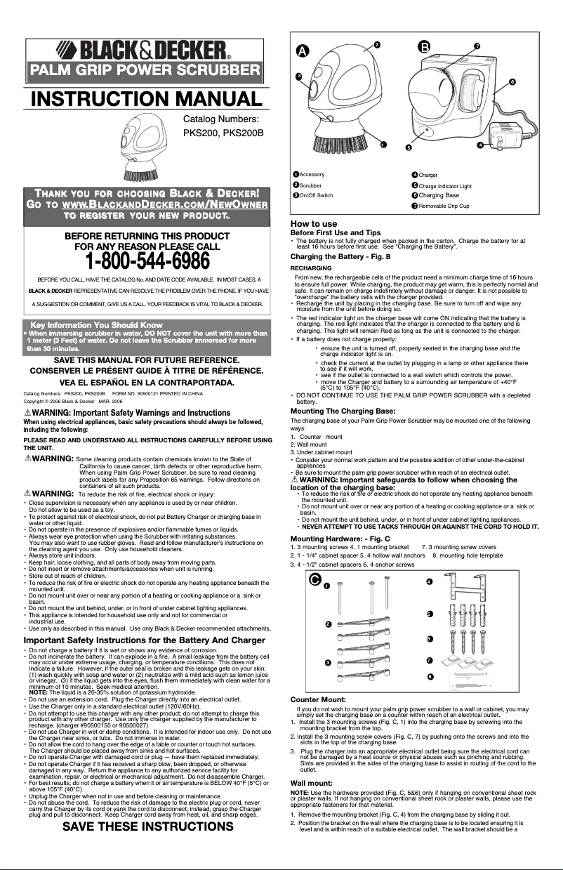 Page 1 de la notice Manuel utilisateur Black & Decker PKS200