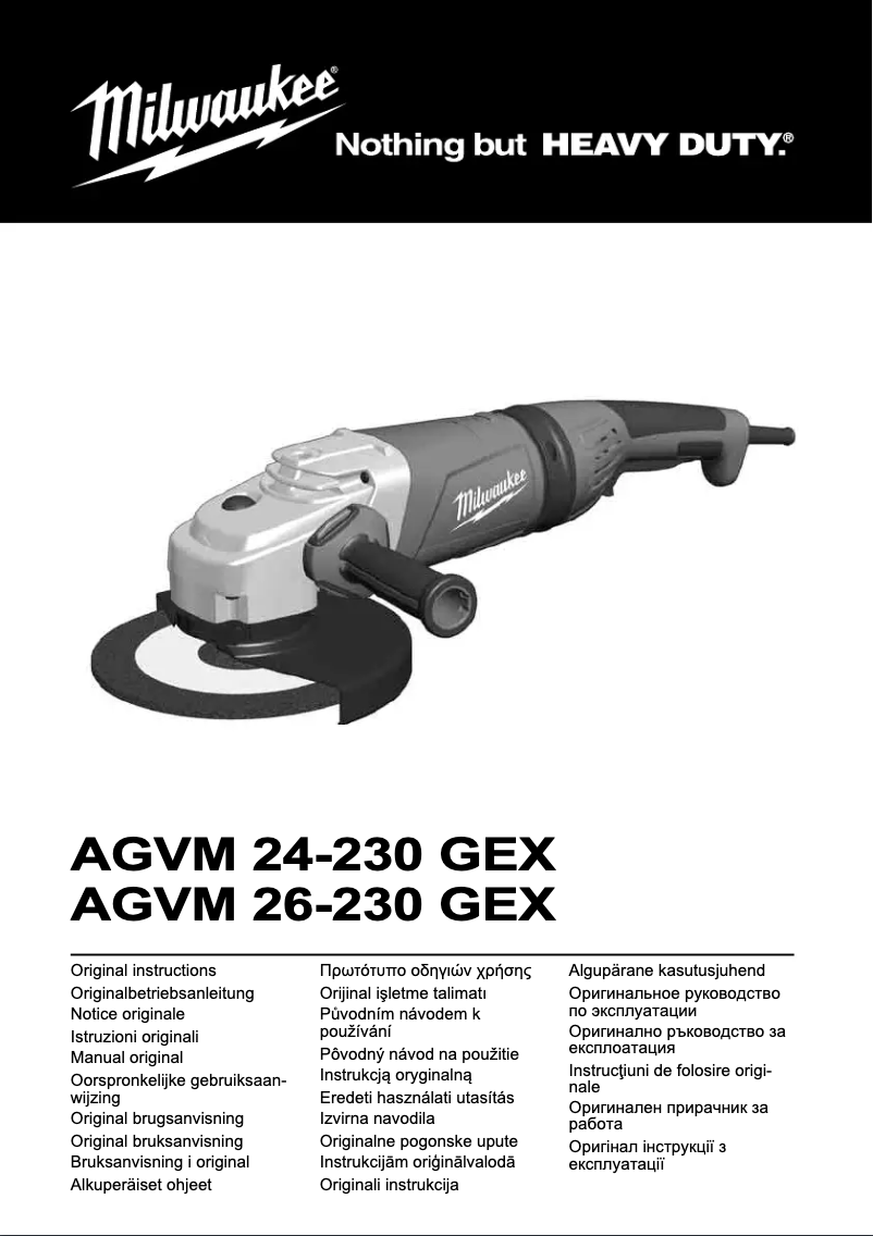 Page n°1 - Manuel utilisateur Milwaukee AGVM 24-230 GEX