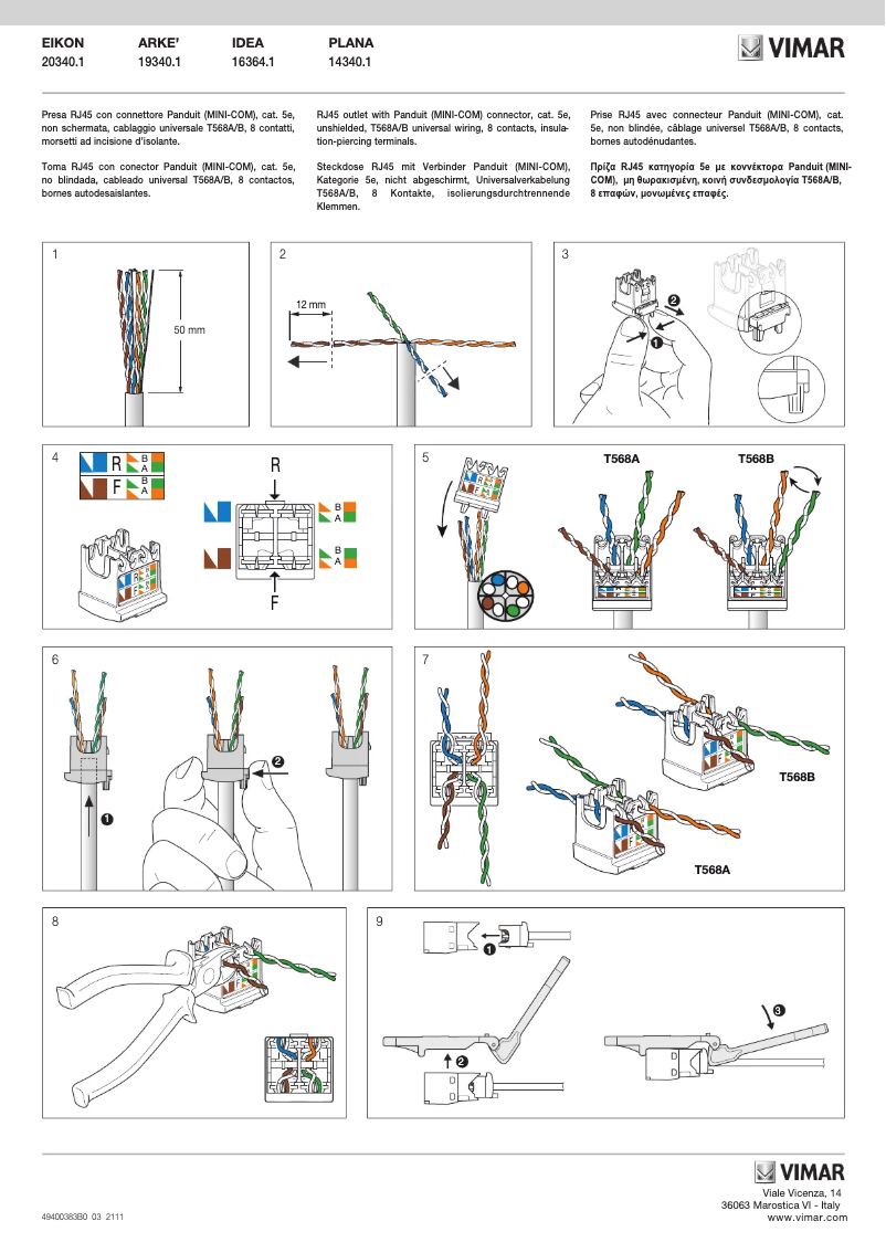 Page n°1 - Manuel utilisateur Vimar 14340.1.SL