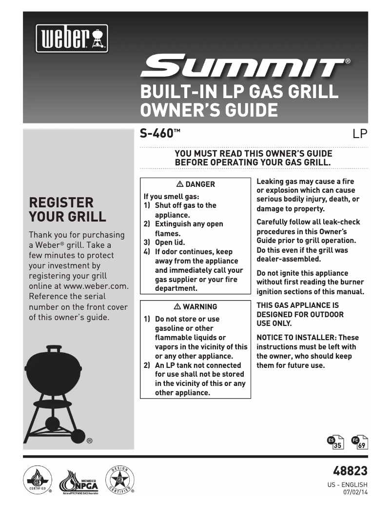 Page 1 of the manual Instructions / Assembly Weber Summit S-660